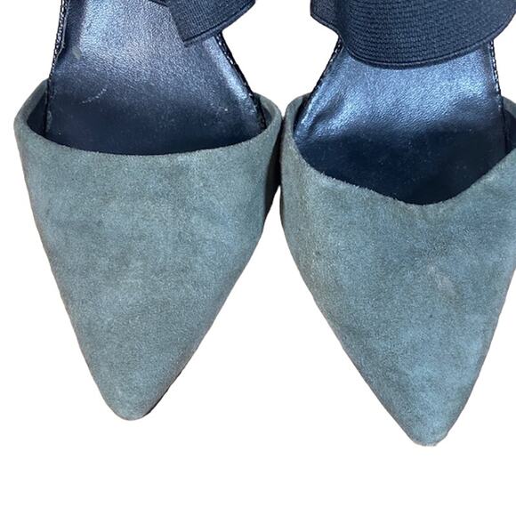 Charles David Gray Suede Leather Cap Toe Ankle Strap Chunky Heels Women Sz 6 - Picture 9 of 11